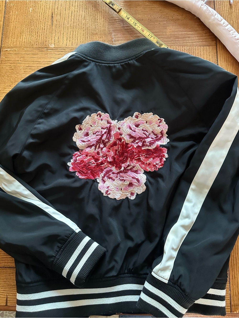 GUESS Black Jacket with White Stripe Kids Bomber